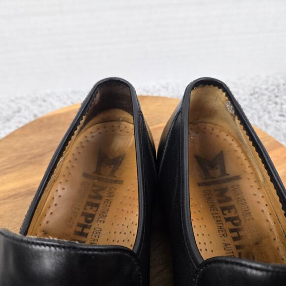 Mephisto Mens 8.5 Black Leather Casual Comfort Slip On Daily Loafer Portugal - Picture 12 of 15